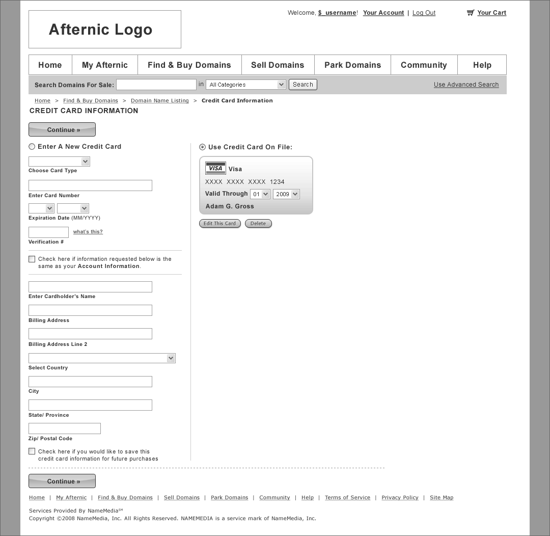 Afternic - Payment