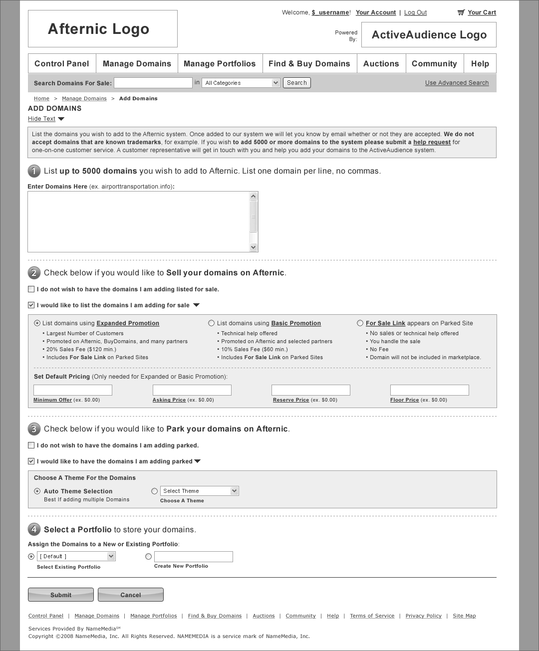 Afternic - Add Domains